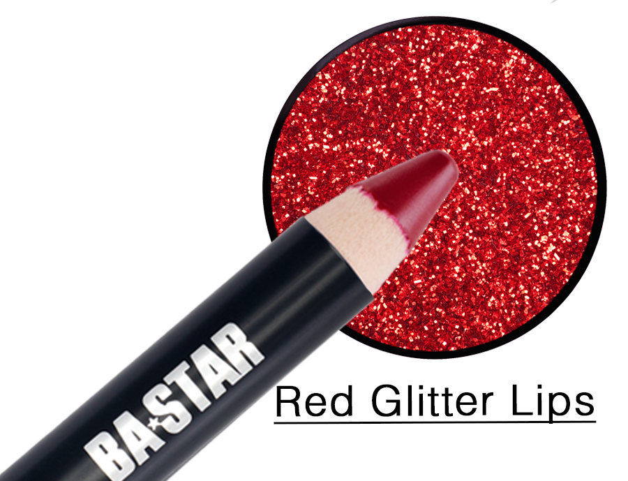 Red Lip Pencil & Glitter Makeup Kit